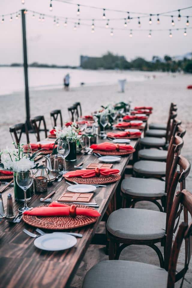 an image of a long table for a simple event
